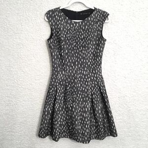 Zara Basic Sleeveless Polka Dot Mini Dress Medium Black White Fit & Flare